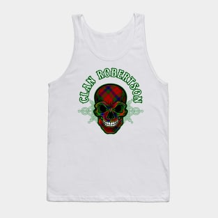 Scottish Clan Robertson Tartan Celtic Skull Tank Top